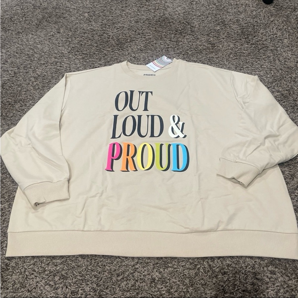 Target Pride NWT out loud & proud crewneck sweatshirt, adult size 3X